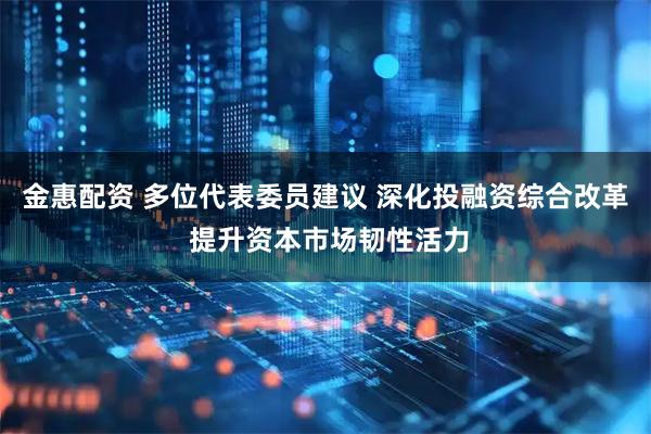 金惠配资 多位代表委员建议 深化投融资综合改革 提升资本市场韧性活力